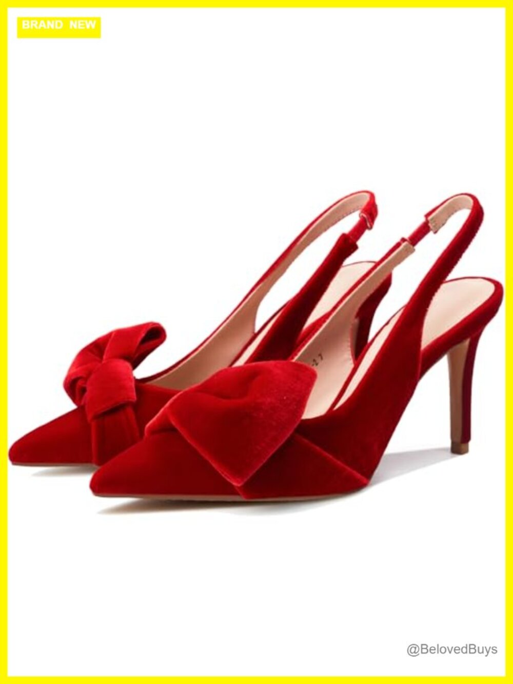 Women's Slingback Pointed Toe Stiletto Pumps with Bow Detail